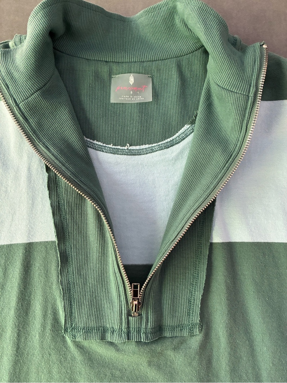Free People Movement Retro Rugby Striped Pullover & Shorts Set Heritage Green - Picture 5 of 11